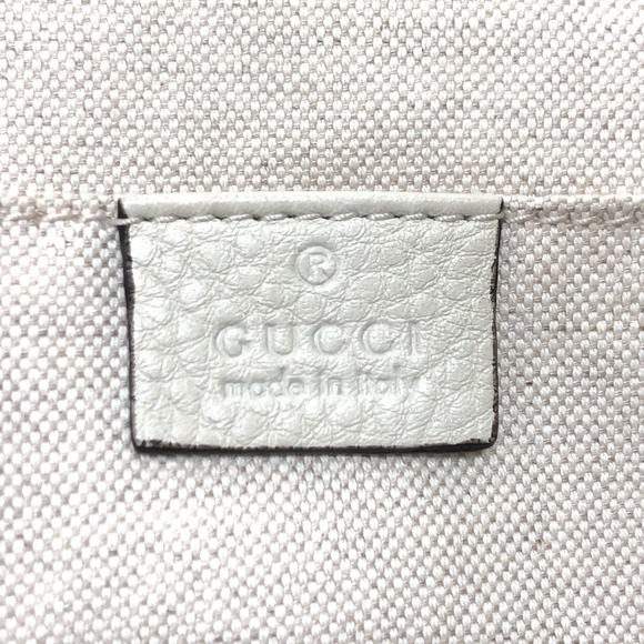 GUCCI White Leather Bamboo Backpack - Picture 15 of 16